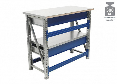 Верстак MASTER №105 с двумя ящиками MT100.MF1/MF1.201, размер: 875x1000x500 мм. 5